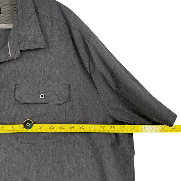 Kenneth Cole Reaction Dark Grey Regular Fit Chest Pockets Button Shirt 4X - Picture 6 of 7